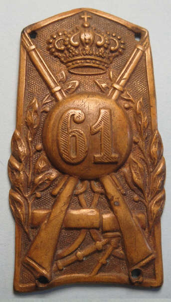 Second World War Italian Metal Military Badge (Numbered 61)