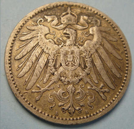 Imperial Germany : Silver One Mark of Keiser Wilhelm II of 1896 (A)