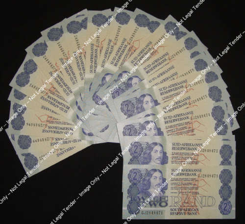 Republic of South Africa : Collection of thirty consecutive R2 notes of 1989