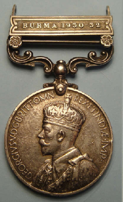 India General Service Medal with Burma 1930-32 Bar to 5379090 Pte. P.H. Brooks Oxf & Bucks LI
