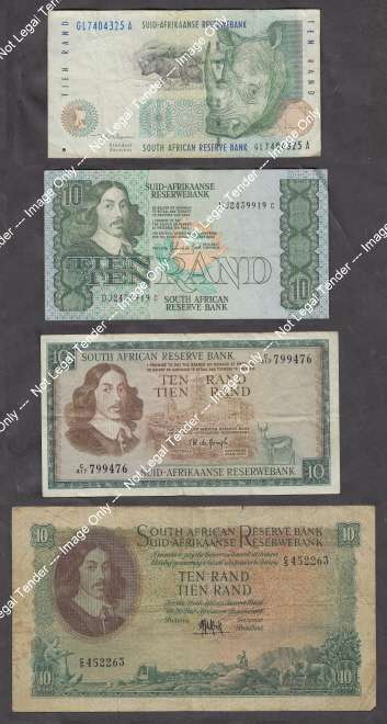 Republic of South Africa : The EVOLUTION of the R10 Bank Note during the 1900s