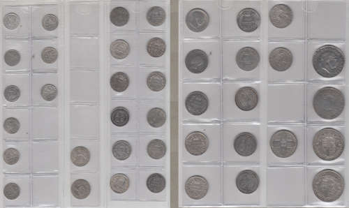 Large SILVER COIN COLLECTION (Sterling Silver) : Great Britain 1816 to 1919