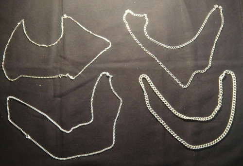 Four Silver Necklaces  (4 Silver Chains)