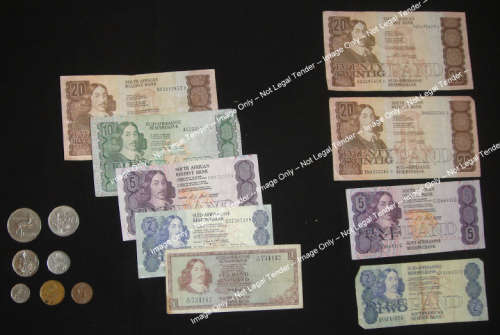 Republic of South Africa: Small collection of Bank Notes and Coins