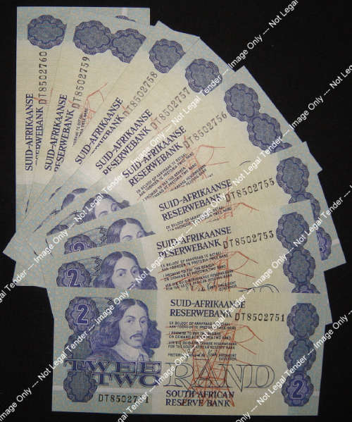 Republic of South Africa : G de Kock R2 Set (eight DT notes) of 1984