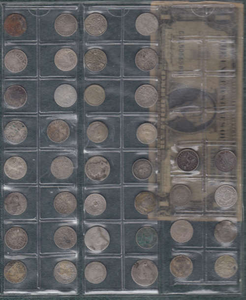 HOARD of smaller SILVER Coins of the world in mostly bad condition (40 silver coins)