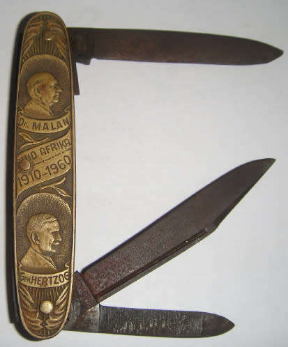 Union of SA 1910 -1960 : Pocket Knife Hertzog, Malan, Strijdom & Verwoerd (Koolstaal, Soligen)