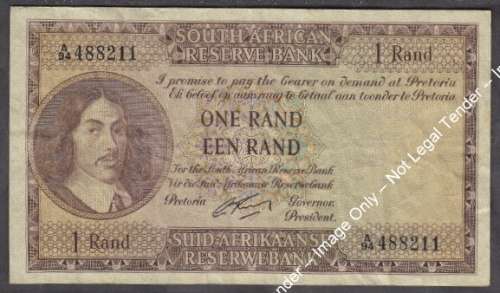 Republic of South Africa : One Rand // Een Rand of 1962 (Second R1)