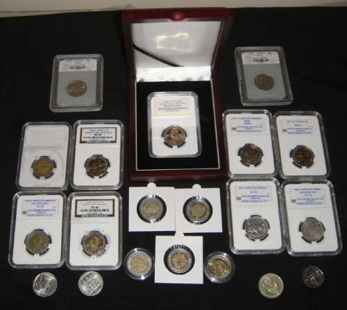 Collection of SANGS slabbed Mandela and other coins