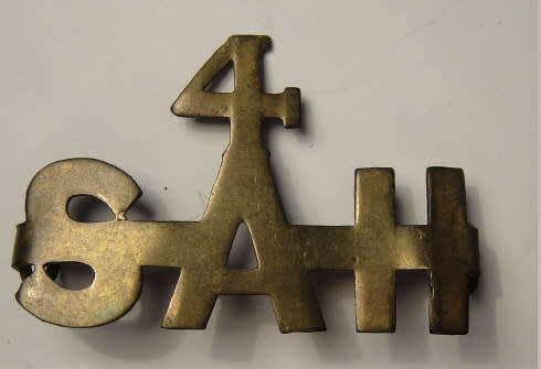 4th South African Horse shoulder title, worn 1915-1918 (Owen 2361)