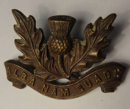 Transvaal Scottish collar badge, worn from 1902 onwards (Owen 612)