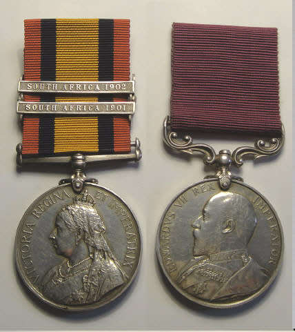 Pair to an Indian Surgeon: QSA & Army LS&GC Medal (EdwVII) to 2nd Cl Asst Surgeon L M Cabral