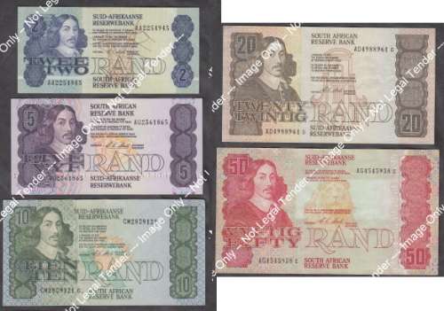 Republic of South Africa : 100% Complete Banknote Denomination Set of 1990