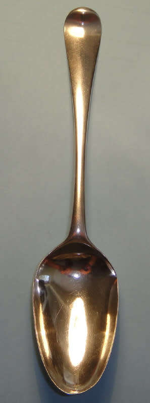 Hanoverian Silver Dessert Spoon, London 1739-1743, Philip Roker II, Good Makers Mark
