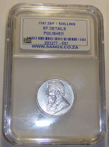 Paul Kruger ZAR : Shilling (1/-) of 1897 : Sangs graded EF Details