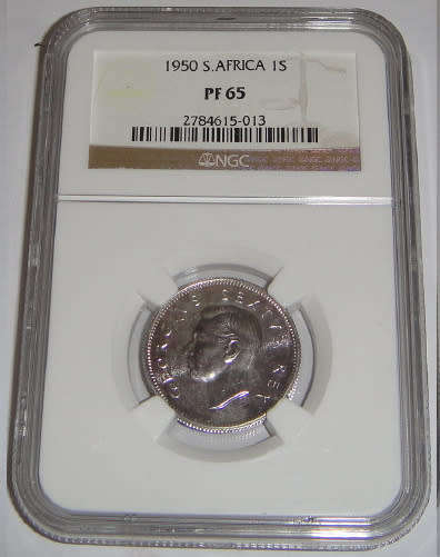 Union of South Africa : Shilling (1/-) of 1950 : NGC graded PF65