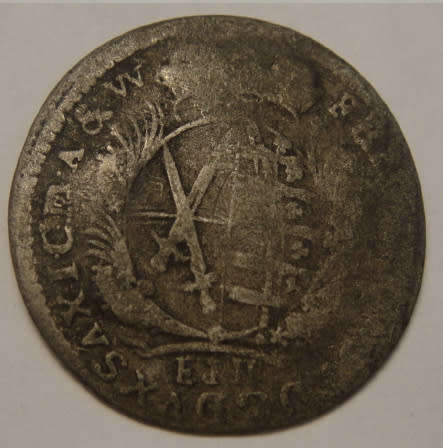 Germany:  Saxony-Albertine, Silver 1/12 Thaler (Doppelgroschen) of Friedrich August I (1694-1698)