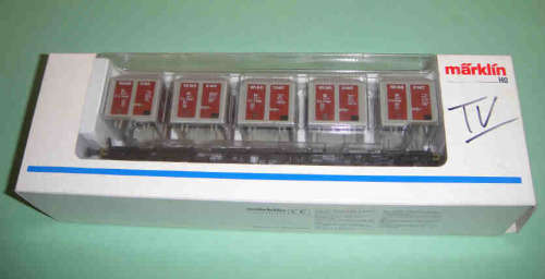 Marklin 4767 HO FLATCAR with 5 Container Loads