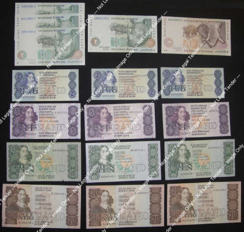 Republic of South Africa : 3 Sets of Jan van Riebeeck Bank Notes of 1990