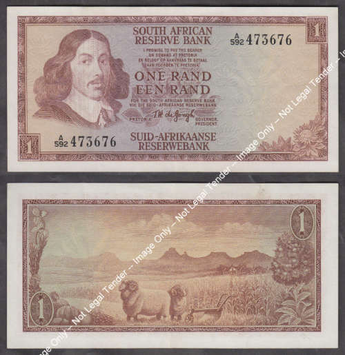 Republic of South Africa : R1 (A-series) Bank Note of 1967