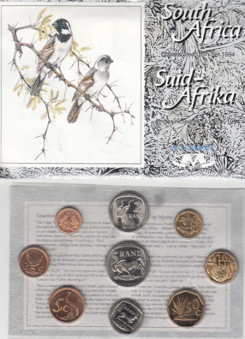 Republic of South Africa : Uncirculated Coin Set (Mint Pack) of 1994