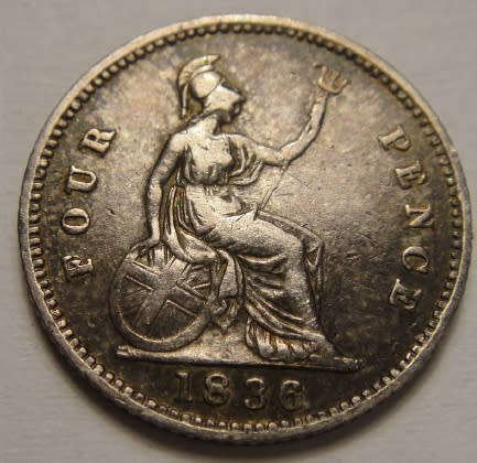 Great Britain: King William III, Sterling Silver Groat (4-Pence) of 1836