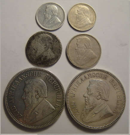 Paul Kruger Z.A.R. Tickey, Sixpence & Half Crown Sets of 1896 & 1897