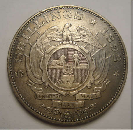 Paul Kruger Z.A.R. Double Shaft (DS) Crown (5-Shilling) of 1892