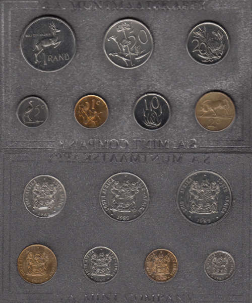 Republic of South Africa : Uncirculated Coin Set (Mint Pack) of 1989