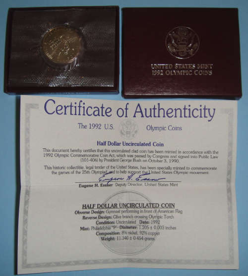 United States : 1992 US Olympics Half Dollar Uncirculated Coin