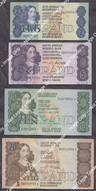 Republic of South Africa: Set of Bank Notes from the 1990s