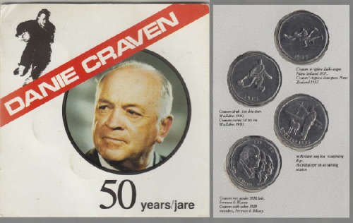 Danie Craven (Mr Rugby) Set of Four Medallions in Commemorative Booklet