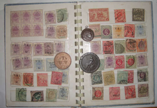 Old Stamp Album: ZAR, OFS, Cape of Good Hope etc. with Kruger & Cartwheel Pennies