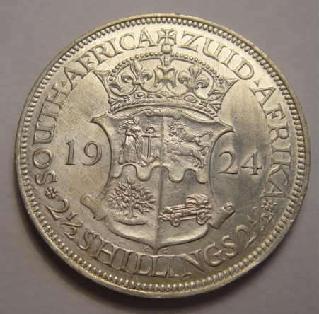 Union of South Africa: Half Crown of 1924 (Almost uncirculated details)