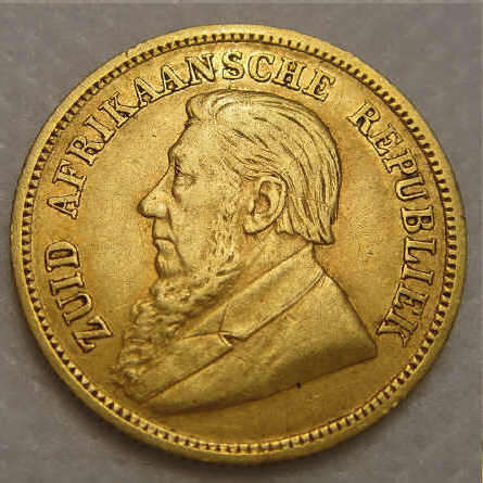 Paul Kruger ZAR : GOLD Half Pond of 1895 in Very Fine Condition