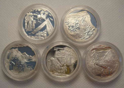 Anglo Boer War Commemoration: Set of Five 99.99% Silver Medals