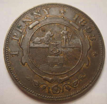 Paul Kruger Z.A.R. Penny of 1893 (The scarce 1893 date)