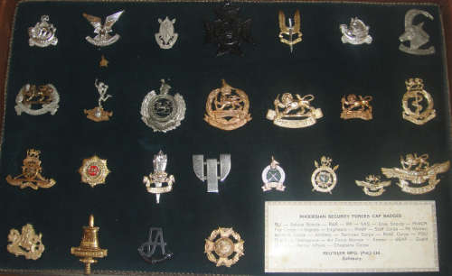 Rhodesian Security Forces Cap Badges in Presentation Box by Reuteler of Salisbury