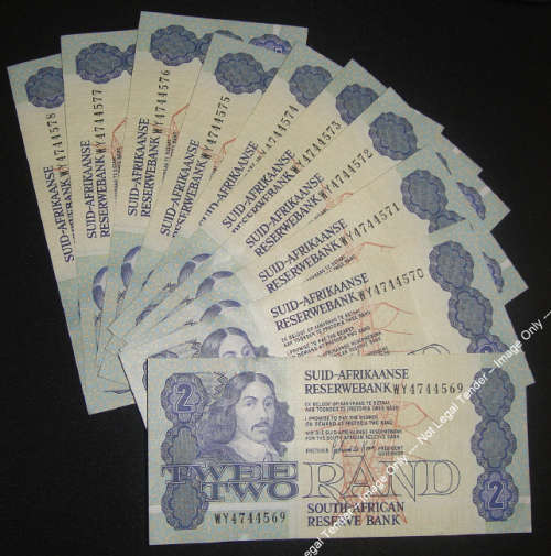 Republic of South Africa: G de Kock: Ten WY-REPLACEMENT R2 notes in sequential serial number order
