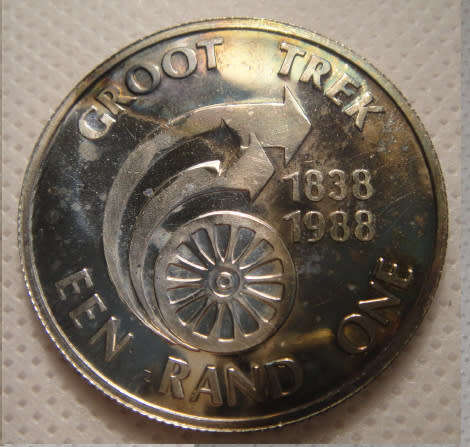 Republic of South Africa : Silver Proof R1 of 1988 (The Great Trek)