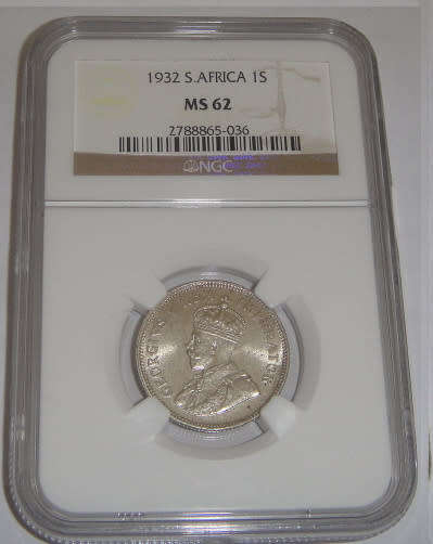 Union of South Africa : Shilling (1/-) of 1932 : NGC graded MS62