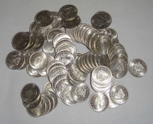 100 x Brilliant Uncirculated South African Tickeys of 1959