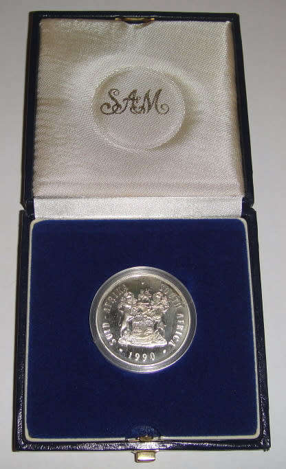 Republic of South Africa : Proof Silver R1 of 1990 : Springbuck