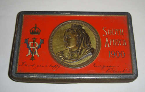 Queen Victoria 1900 Chocolate Tin (15 x 9 cm) with original (but now inedible!) contents marked FRY.