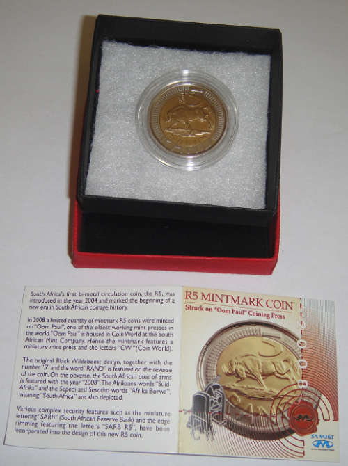 Republic of South Africa: Oom Paul Mint-marked R5 of 2008