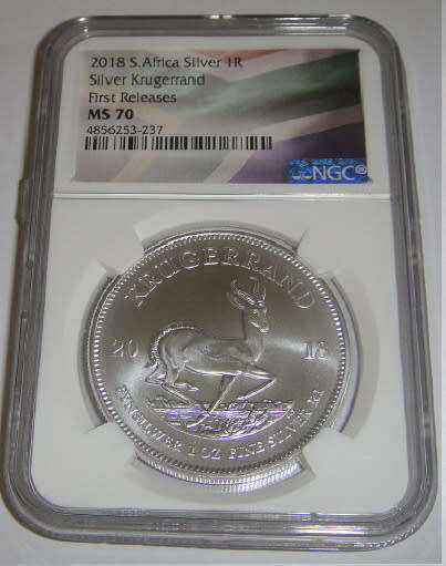Silver Krugerrand of 2018 : First Releases. NGC graded MS70