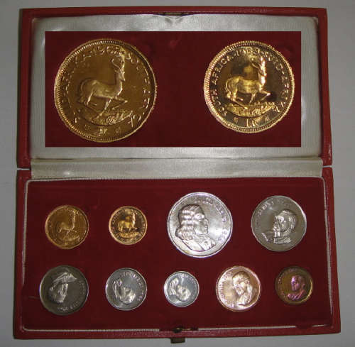 Republic of South Africa : Long Proof Set of 1968 (With GOLD R1 & R2)