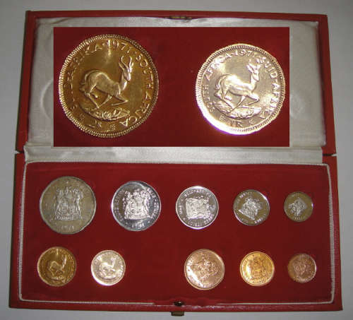 Republic of South Africa : Long Proof Set of 1971 (With GOLD R1 & R2)