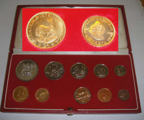 Republic of South Africa : Long Proof Set of 1975 (With GOLD R1 & R2)
