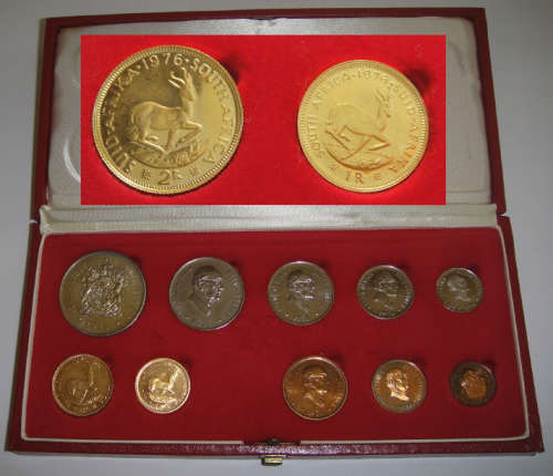 Republic of South Africa : Long Proof Set of 1976 (With GOLD R1 & R2)